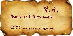 Neményi Alfonzina névjegykártya